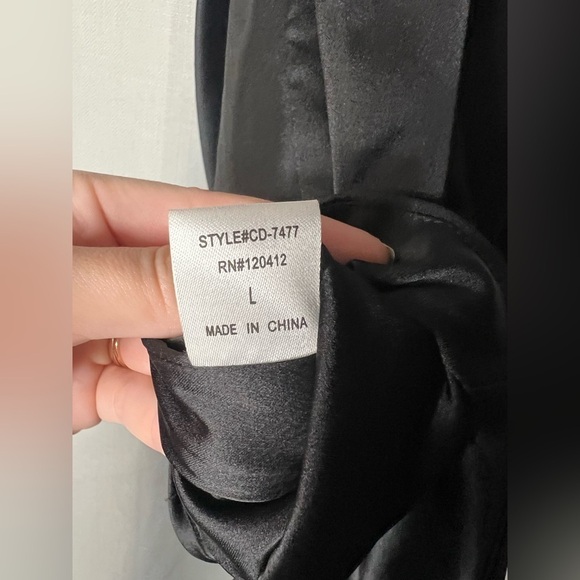 Cotton Candy LA Black Satin Asymmetrical Dress Large - Picture 7 of 9